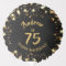 75th Birthday Black and Gold Stars Name Balloon