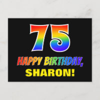 75th Birthday: Bold, Fun, Simple, Rainbow 75