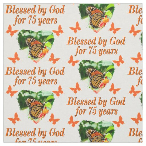 75TH BIRTHDAY BUTTERFLY DESIGN FABRIC