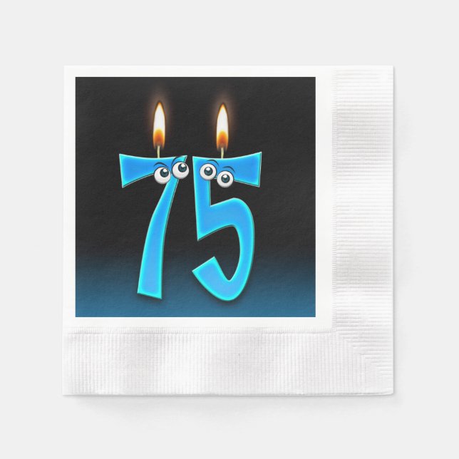 75th birthday candle with eyeballs napkins (Front)