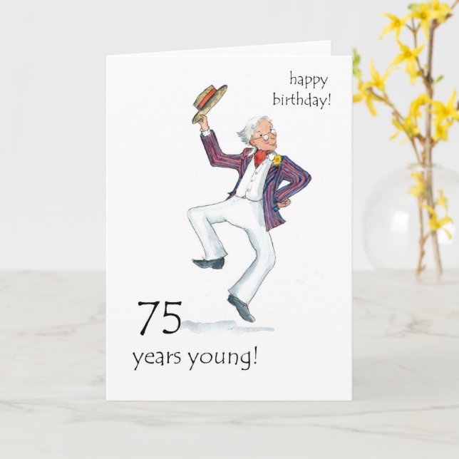 75th-birthday-card-man-dancing-zazzle for Free Printable 75th Birthday Cards 75th Birthday Card - Man Dancing! | Zazzle for Free Printable 75th Birthday Cards