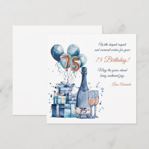 75th Birthday Card Personalised for Men