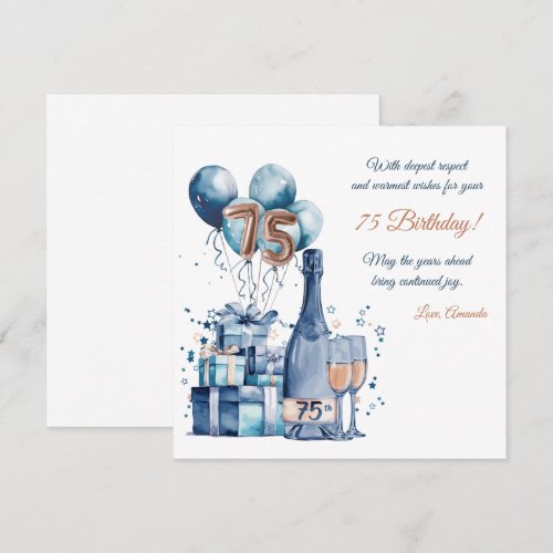 75th Birthday Card Personalised for Men