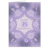 75th birthday card with lavender flowers (Front)