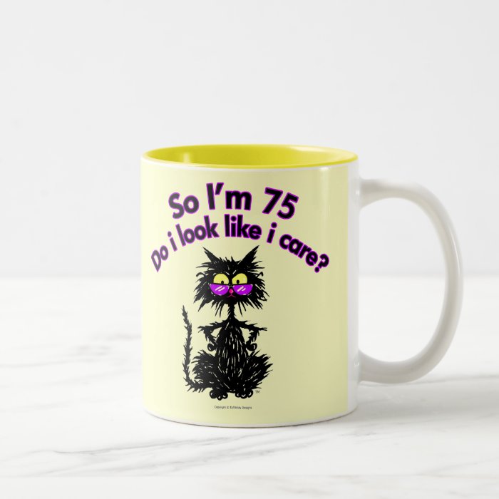 75th Birthday Cat Gifts Coffee Mug