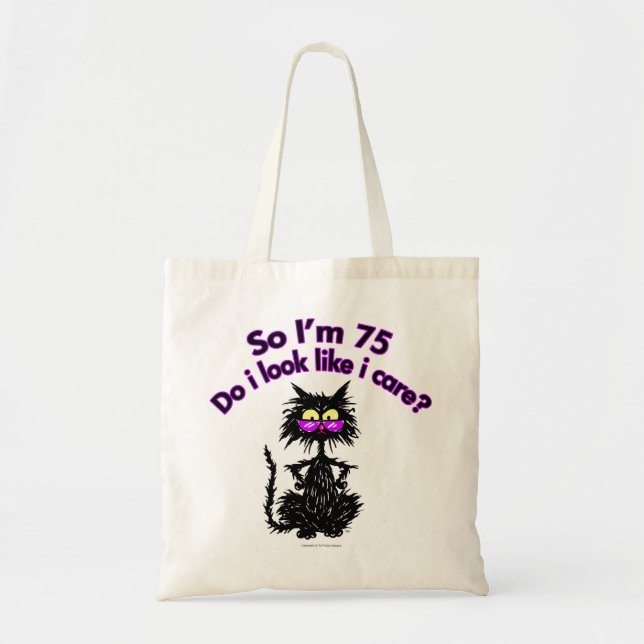 75th Birthday Cat Tote Bag (Front)