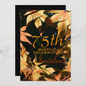 75th Birthday Celebration Autumn Custom Invitation (Front/Back)