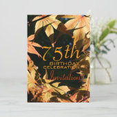 75th Birthday Celebration Autumn Custom Invitation (Standing Front)
