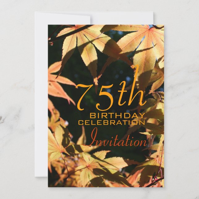75th Birthday Celebration Autumn Custom Invitation (Front)