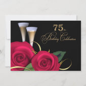 75th Birthday Celebration Custom Invitations (Front)