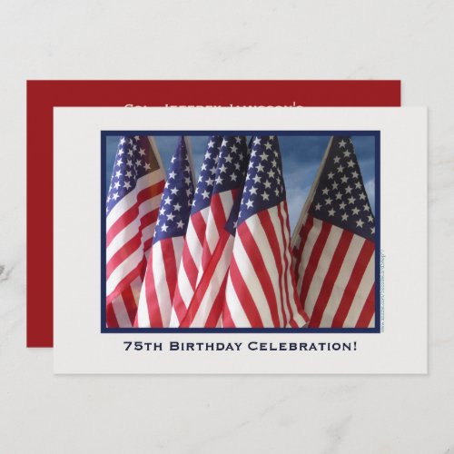 75th Birthday Celebration Invitation Flags Invitation