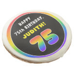 [ Thumbnail: 75th Birthday: Colorful Rainbow # 75, Custom Name ]