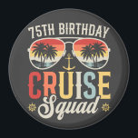 75TH Birthday Cruise Squad Family Matching Circle Magnet<br><div class="desc">75TH Birthday Cruise Squad Crew Vacation Group Family Matching Design Gift Circle Magnet Classic Collection.</div>