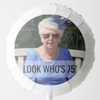 75th Birthday Custom Photo Balloon
