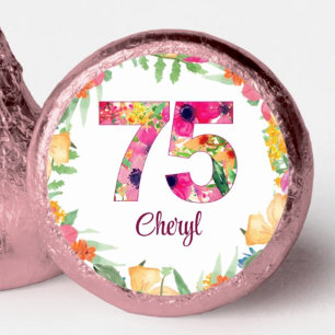 75th Birthday Elegant Floral Garden Chocolates Hershey®'s Kisses®