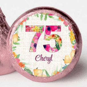 75th Birthday Elegant Floral Garden Chocolates Hershey®'s Kisses®