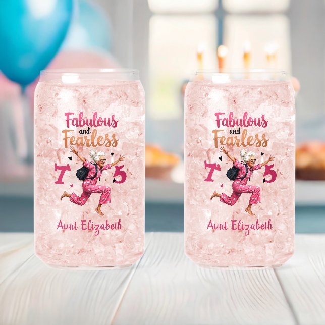 75th Birthday Fabulous Auntie  Can Glass (Insitu (Baby Shower))