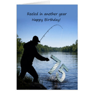 75th Birthday Fisherman Cards