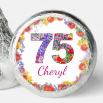 75th Birthday Floral Party Chocolates Elegant Hershey®'s Kisses®