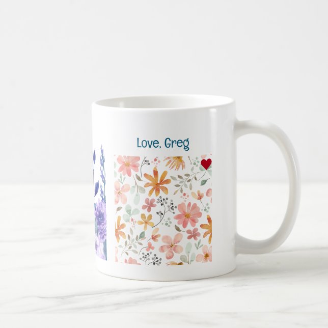 75th Birthday Flowers Love Elegant Modern Floral Coffee Mug (Right)
