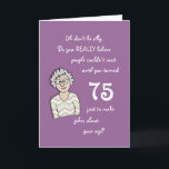 75th Birthday For Her-Funny Card<br><div class="desc"></div>