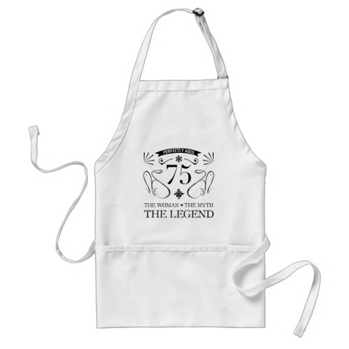 75th Birthday For Women Adult Apron