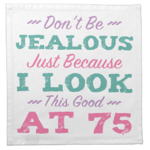75th Birthday For Women Cloth Napkin