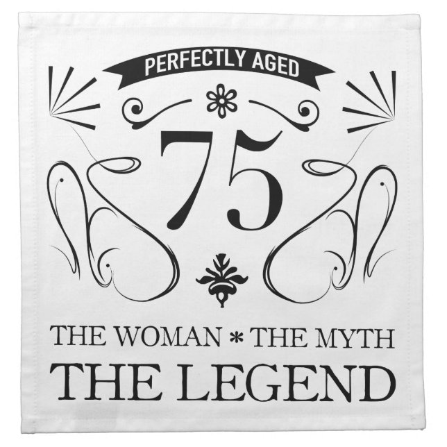 75th Birthday For Women Cloth Napkin (Front)