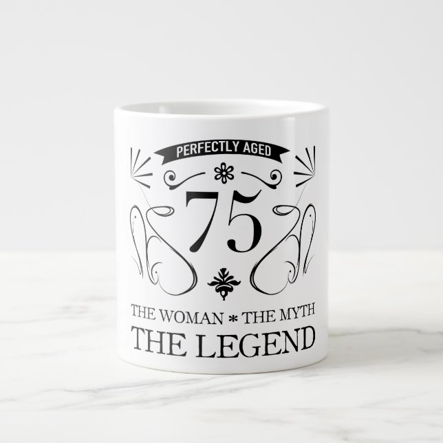 75th Birthday For Women Giant Coffee Mug (Front)
