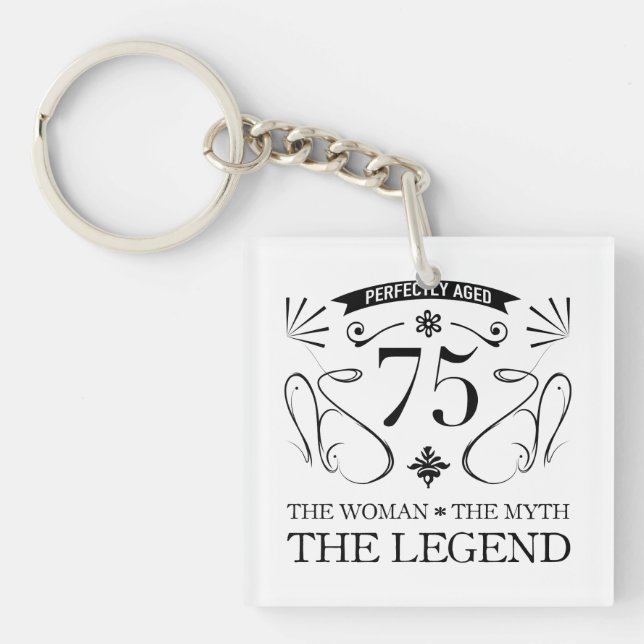 75th Birthday For Women Keychain (Front)
