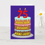 [ Thumbnail: 75th Birthday: Fun Cake and Candles + Custom Name Card ]