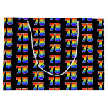 [ Thumbnail: 75th Birthday: Fun Rainbow Event Number 75 Pattern Gift Bag ]