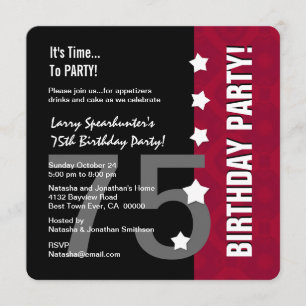 75th Birthday Funny NOT Over the Hill Z75D Invitation