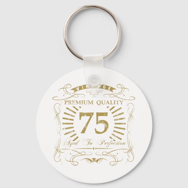 75th Birthday Gag Gift Keychain (Front)