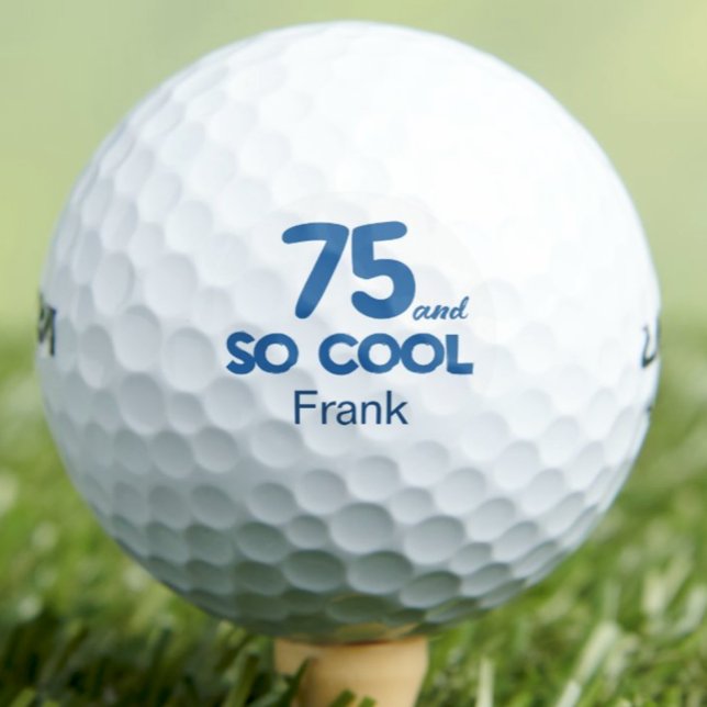 75th Birthday Gift - Classic 75 and So Cool Blue  Golf Balls (Creator Uploaded)
