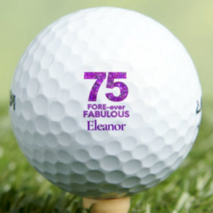 75th Birthday Gift for Grandma - Purple Elegant Golf Balls