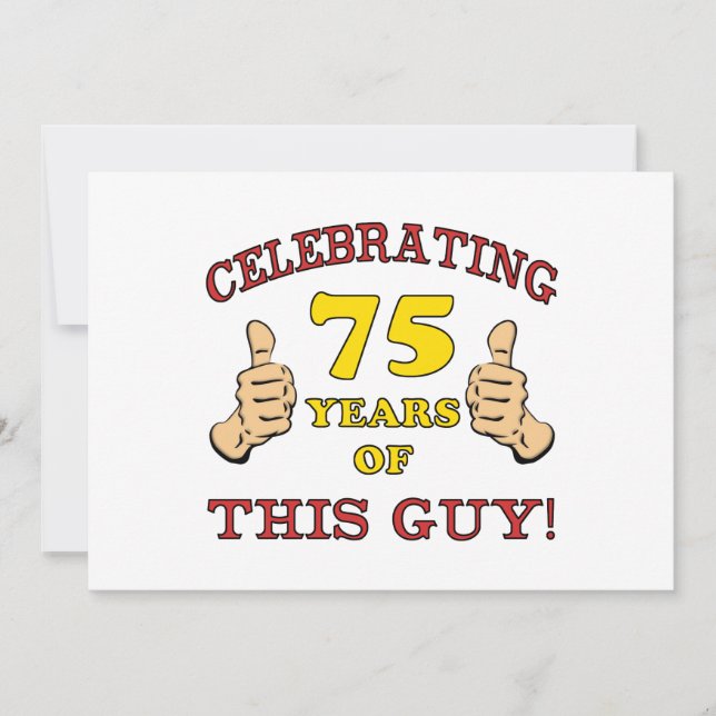 75th Birthday Gift For Him Card (Front)