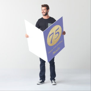 75th Birthday Gold Glitter Extra Large Card