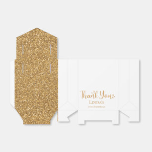 75th Birthday Gold Glitter Thank You Favor Boxes