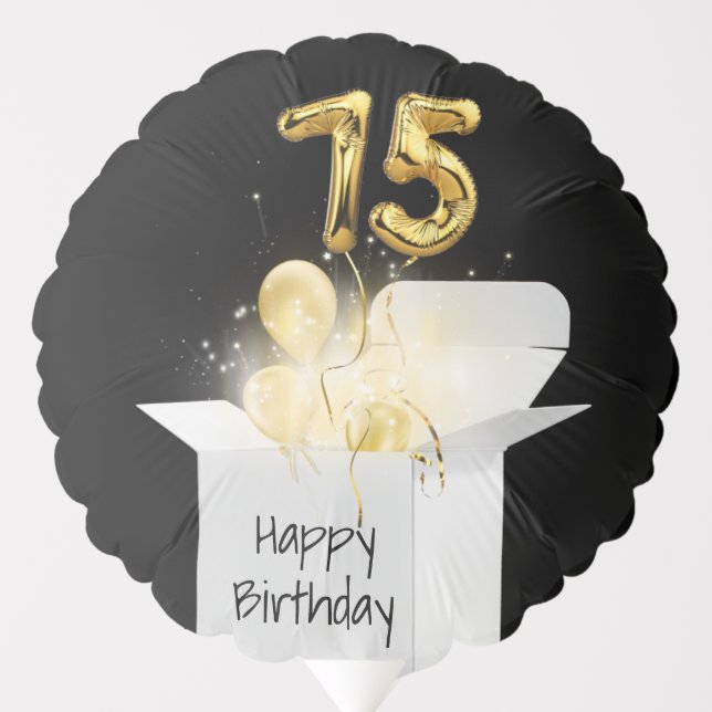75th Birthday Gold Party Balloons  (Front)