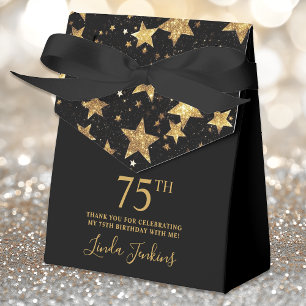 75th Birthday Gold Stars Thank You  Favor Boxes