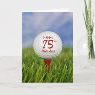 75th Birthday Golf Ball Card