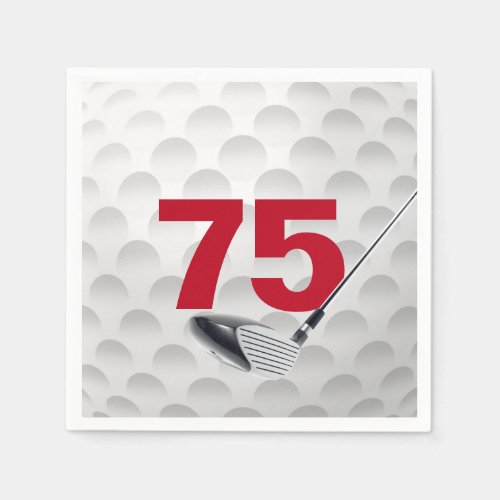 75th Birthday Golf Ball Napkins