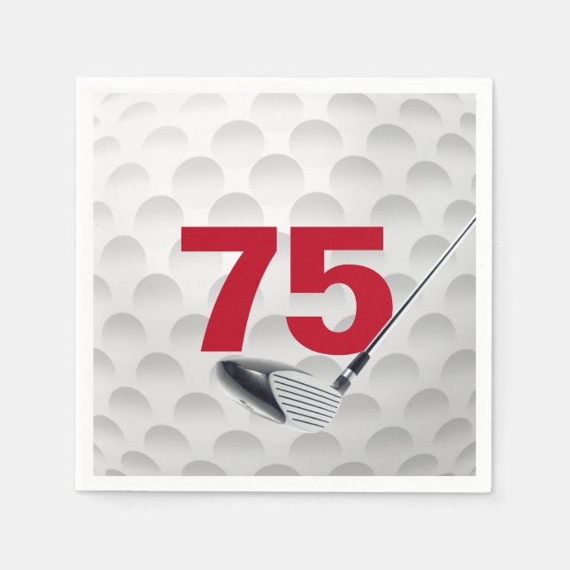 75th Birthday Golf Ball Napkins (Front)