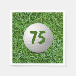 75th Birthday Golf Ball on Grass Napkins