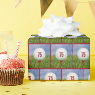 75th Birthday Golf Ball Wrapping Paper