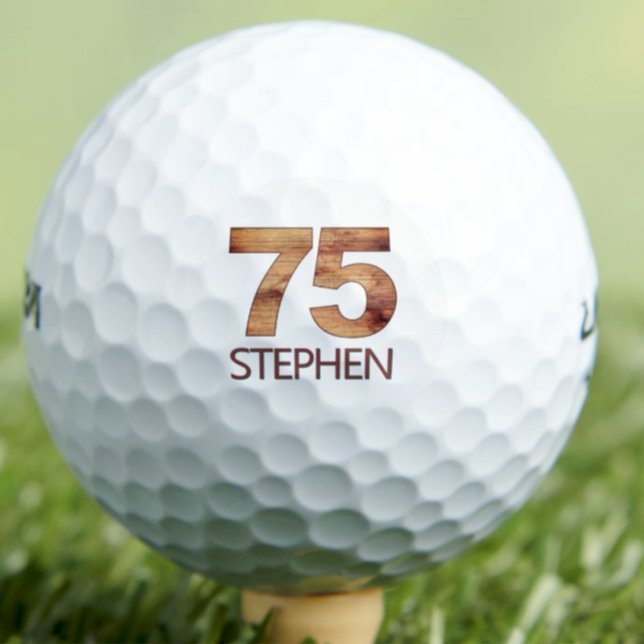 75th birthday golf balls 75 years golfer wood gift (Creator Uploaded)