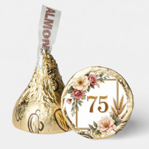 75th Birthday Grandma Floral Gold Design Hershey®'s Kisses®