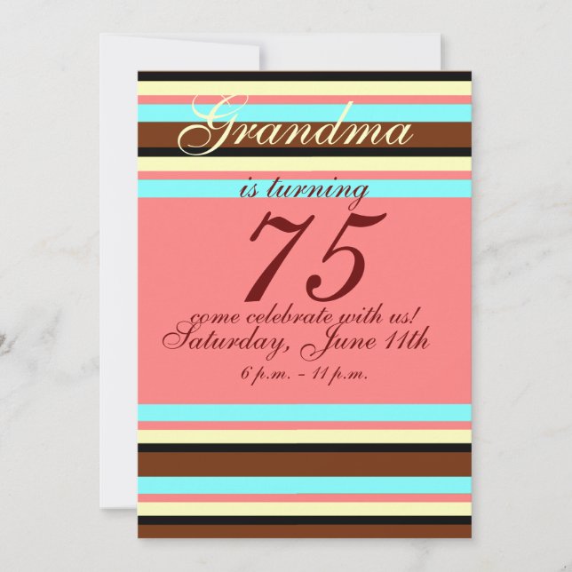 75th birthday Invitation (Front)