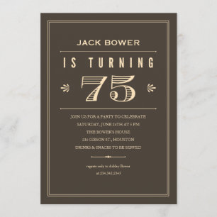 75th Birthday Invitations for Men